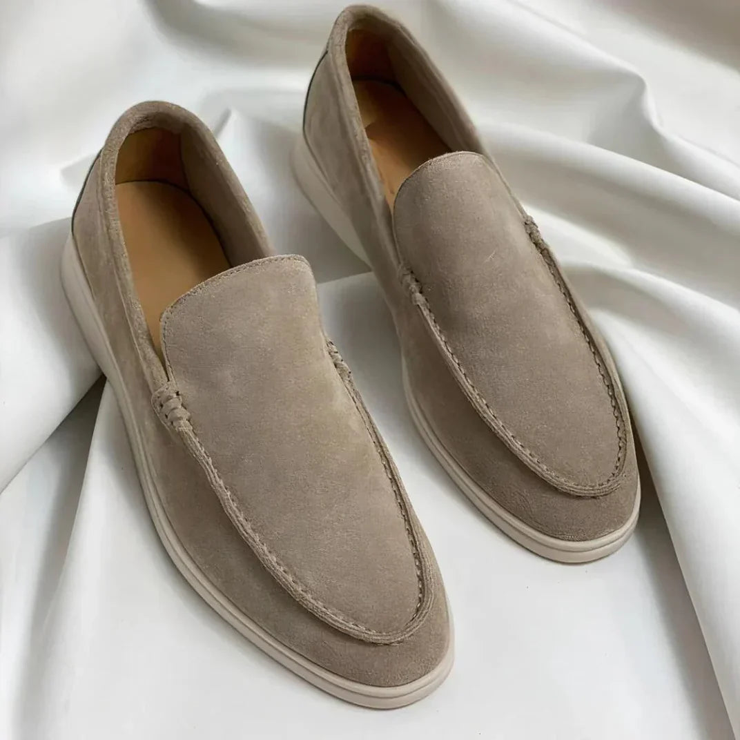 Wildleder Loafer Herren — Vintage Stil Detailansicht