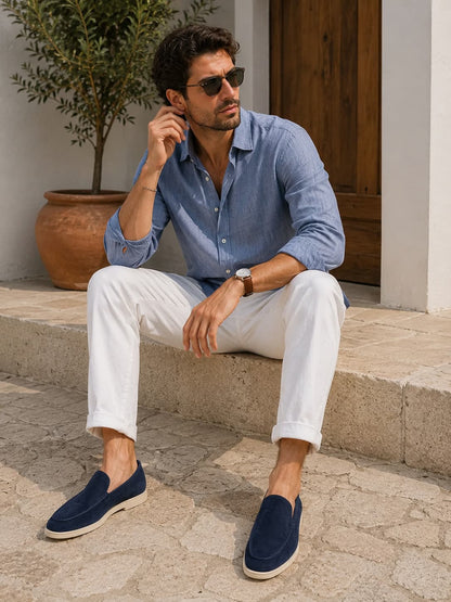Lorenzo — Wildleder-Loafer im Vintage-Stil