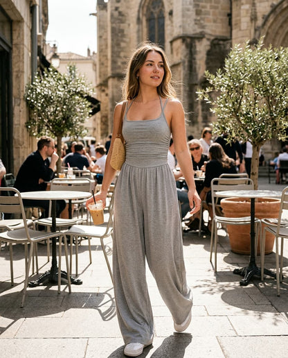MIRELLA – Plissee-Jumpsuit mit weitem Bein